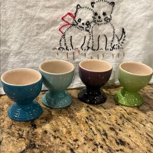 Le Creuset Egg Cups Set - Cassis, Caribbean, Ocean, Palm